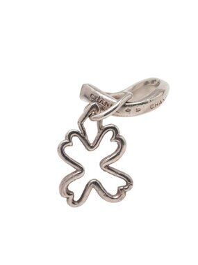 Chanel Clover Motif Silver Metal Ring